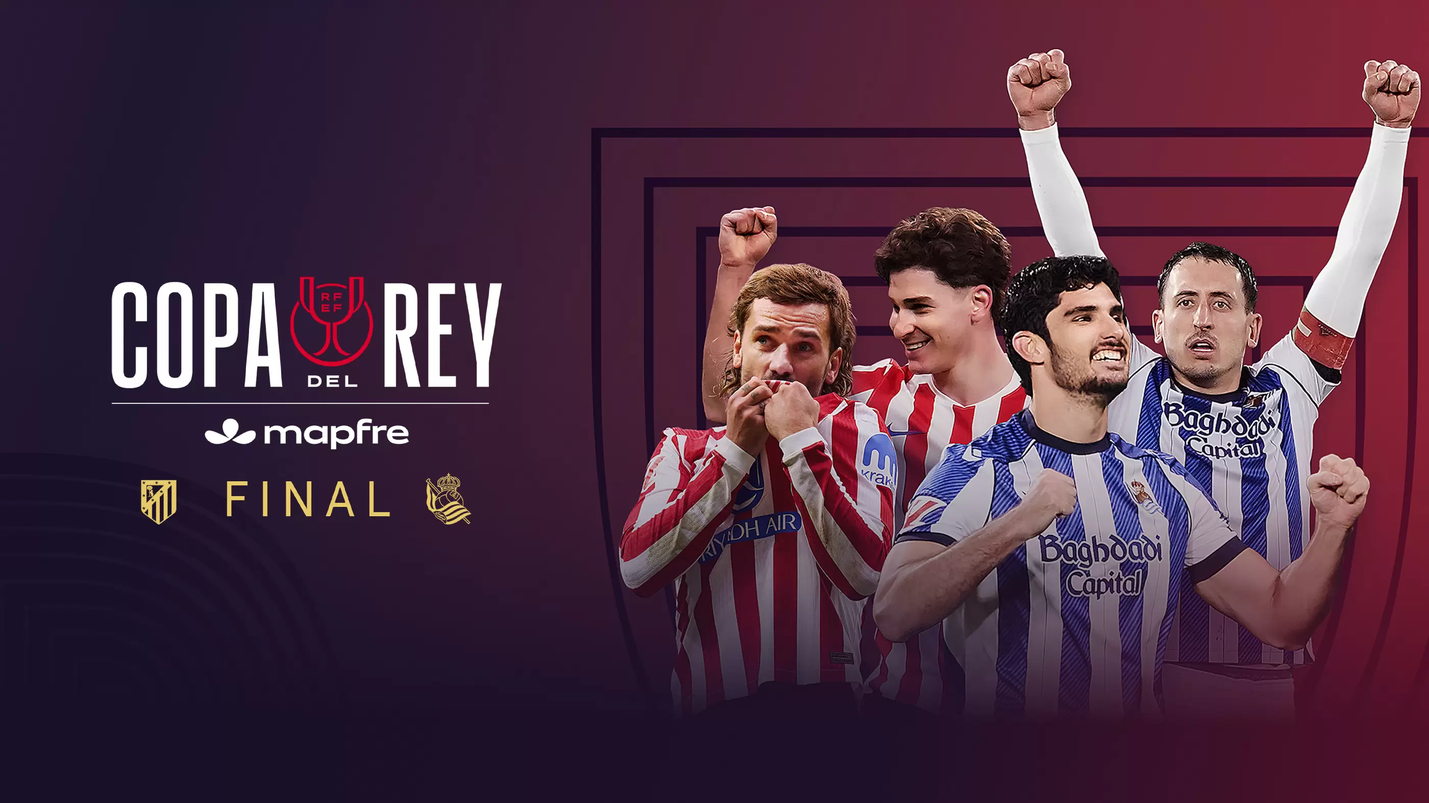 Fútbol · Final Copa del Rey, At.Madrid-Real Sociedad, 18 abr. en Movistar Plus+