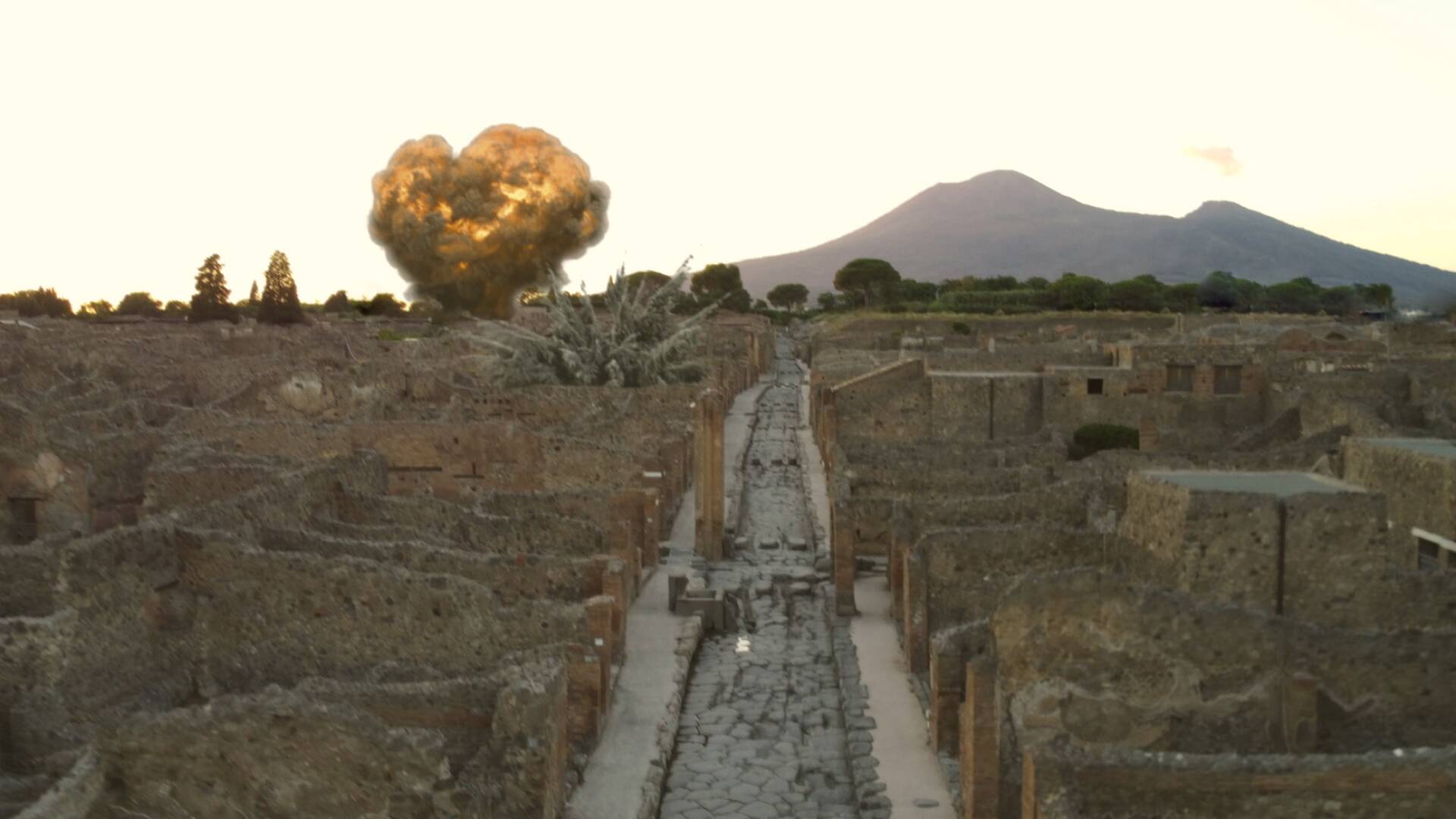 Bombardeo en Pompeya